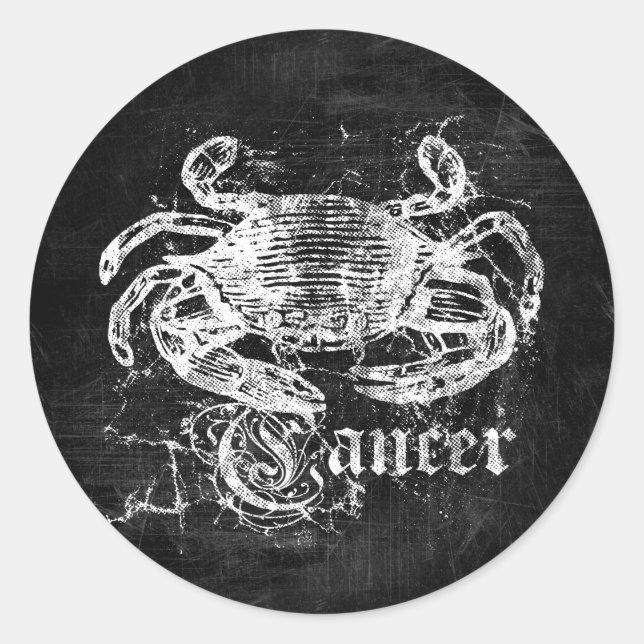 Sticker Rond Cancer Vintage du zodiaque (Devant)