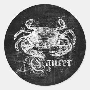 Sticker Rond Cancer Vintage du zodiaque