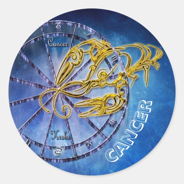 Sticker Rond Cancer Zodiac Astrologie design Horoscope (Devant)