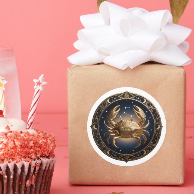 Sticker Rond Cancer Zodiac Crab (Fête)