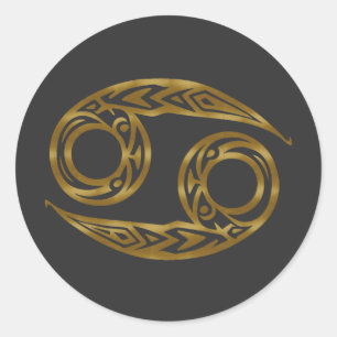 Sticker Rond Cancer Zodiac - Or tribal
