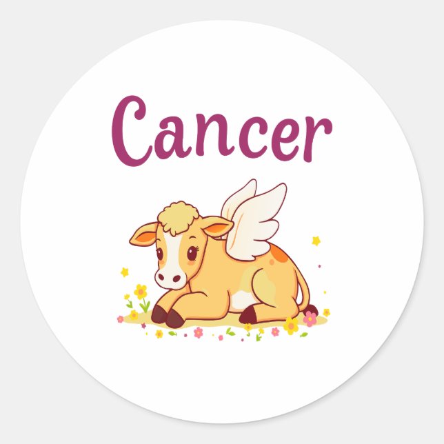 Sticker Rond Cancer Zodiac Vache Png, Cancer mignon (Devant)