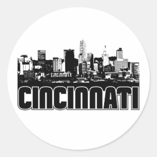 Sticker Rond Cancinnati Skyline