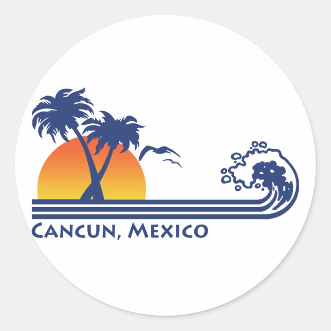 Sticker Rond Cancun Mexique (Devant)