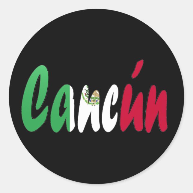Sticker Rond Cancun, Mexique (Devant)