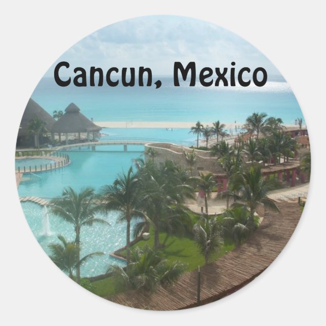Sticker Rond Cancun Mexique (Devant)