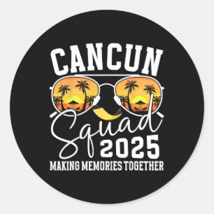 Sticker Rond Cancun Vacation Squad 2025 Correspondant Vacatio F