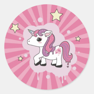 Sticker Rond Candicorne, Candy Unicorn