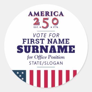 Sticker Rond Candidat à la campagne électorale America 250