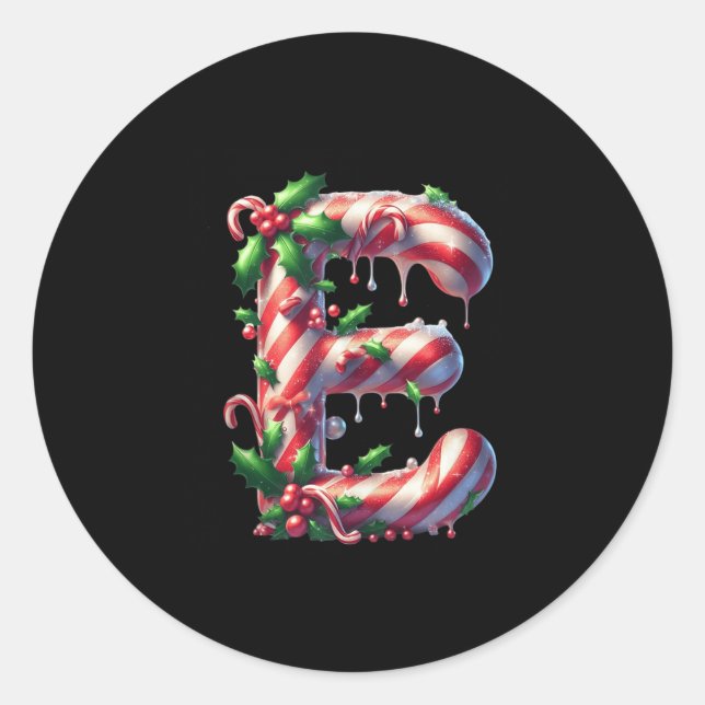 Sticker Rond Candy Cane E Christmas Holly Delight Tank Top  (Devant)