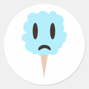 Sticker Rond Candy de coton bleu