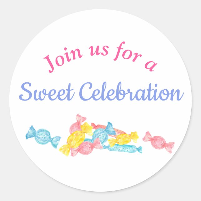 Sticker Rond Candy Sweet Celebration Girl Anniversaire (Devant)