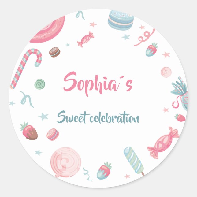 Sticker Rond Candyland Candy Party (Devant)