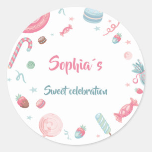 Sticker Rond Candyland Candy Party