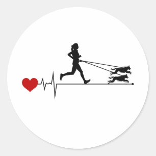 Sticker Rond Canicross Trail Runner Dog Sport Outdoor