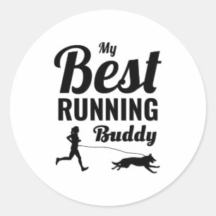Sticker Rond Canicross Trail Runner Dog Sport Outdoor