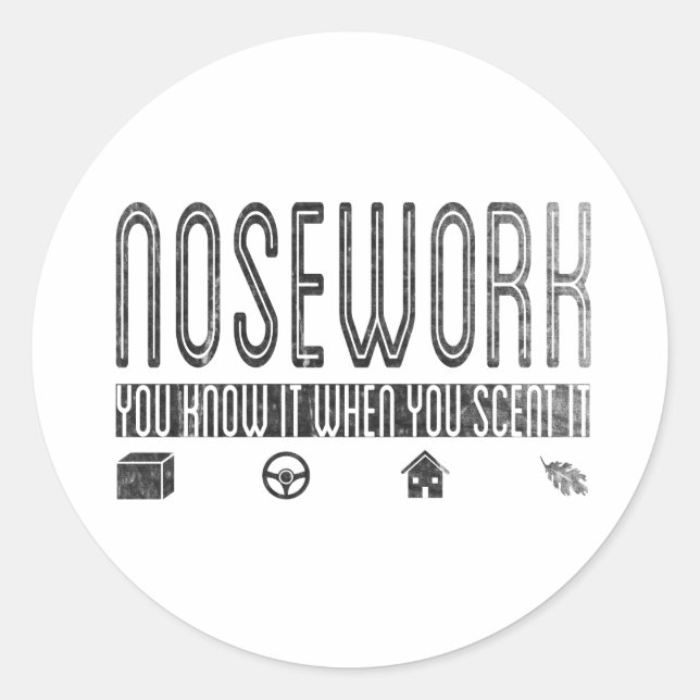 Sticker Rond Canine Nosework : Vous le savez quand vous le sent (Devant)