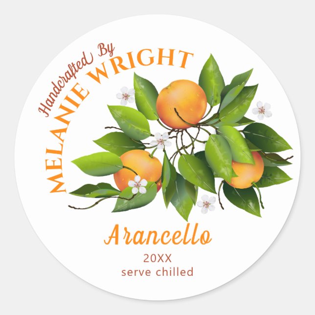 Sticker Rond Canne à fruits orange (Devant)