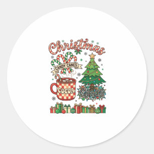 Sticker Rond Canne à sucre de Noël Canne en sucre Cacao Arbre M
