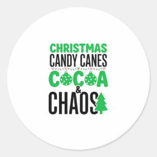Sticker Rond Canne de Noël au Cacao Chaos Design