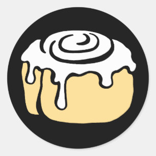 Sticker Rond Cannelle Rouleau Miel Bun Cute Cartographie Design