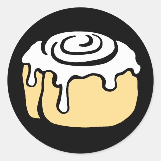 Sticker Rond Cannelle Rouleau Miel Bun Cute Cartographie Design (Devant)