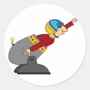 Sticker Rond Cannonball humain
