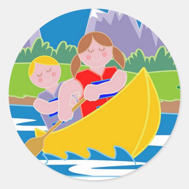 Sticker Rond Canoë (Devant)