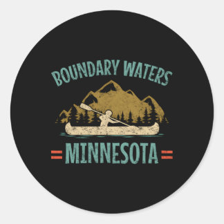 Sticker Rond Canoë de canot Minnesota