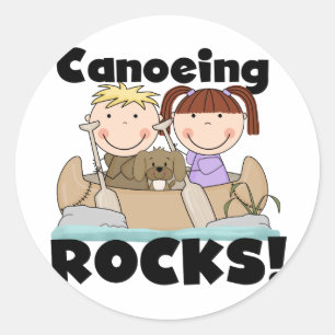 Sticker Rond Canoeing Rocks Deux t-shirts et cadeaux