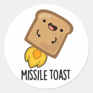 Sticker Rond Canons Mistletoe Drôle Toast Missile