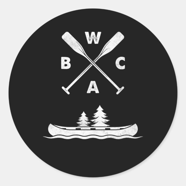 Sticker Rond Canot Bwca Boundary Waters (Devant)
