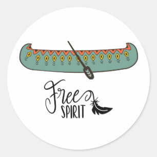 Sticker Rond Canot Spirit Libre