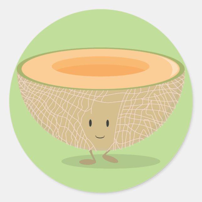 Sticker Rond Cantaloupe souriant (Devant)