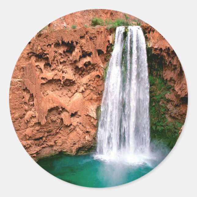 Sticker Rond Canyon grand Arizona de Havasupai Mooni de cascade (Devant)