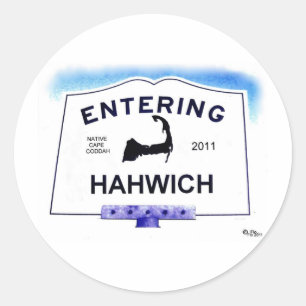 Sticker Rond Cape Cod town, Hahwich (Harwich aux "étrangers")