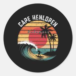 Sticker Rond Cape Henlopen State Park Delaware Plage Surfing