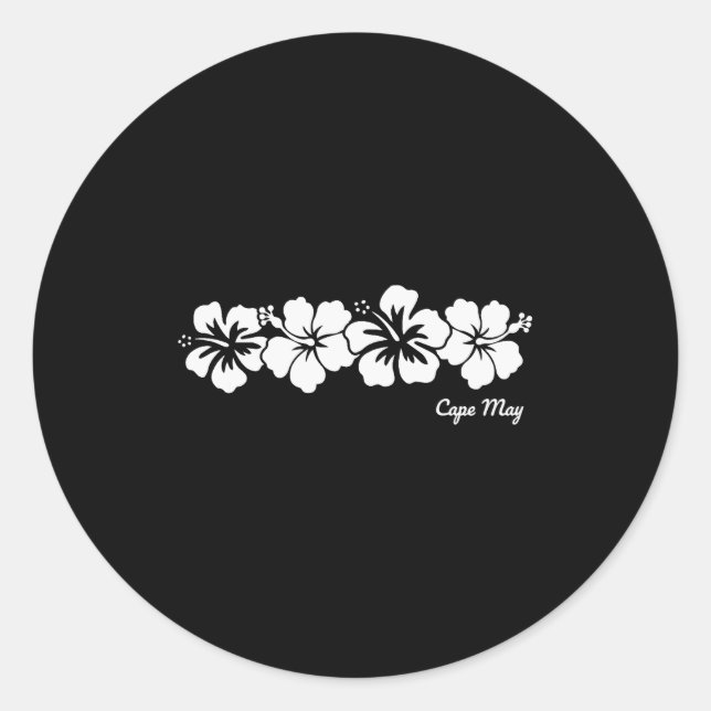 Sticker Rond Cape May New Jersey Nj Hibiscus Flower Souvenir Me (Devant)