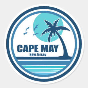 Sticker Rond Cape May Palm Tree Birds du New Jersey