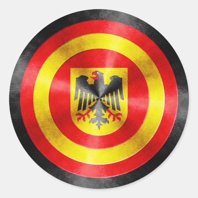 Sticker Rond Capitaine Allemagne Hero Shield (Devant)