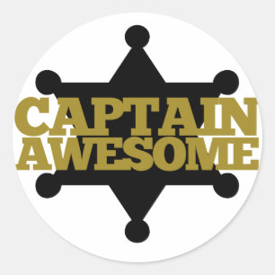 Sticker Rond Capitaine Awesome