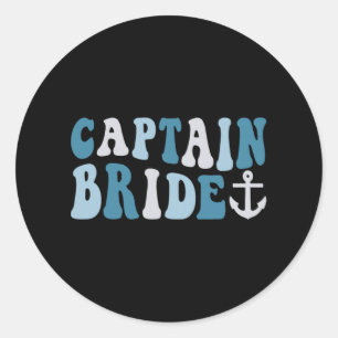 Sticker Rond Capitaine Bride croisière Super Bachelorette nauti