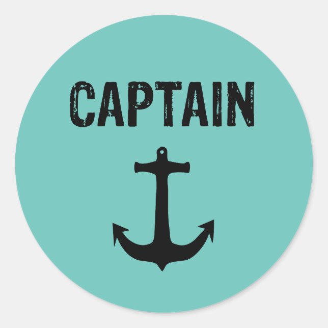 Sticker Rond Capitaine, conception minimaliste (Devant)