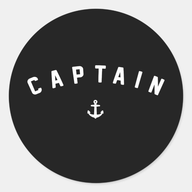 Sticker Rond Capitaine de bateau Retro (Devant)