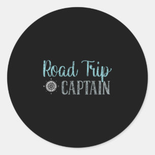 Sticker Rond Capitaine de road trip Road Trip 