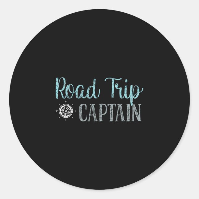 Sticker Rond Capitaine de road trip Road Trip  (Devant)