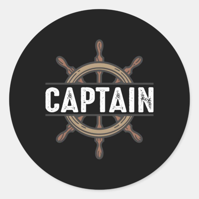 Sticker Rond Capitaine De Voilier Ou Premier Mate (Devant)