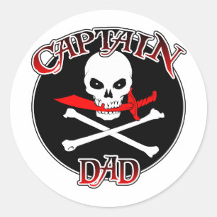 Sticker Rond Capitaine Papa (Cutlass)