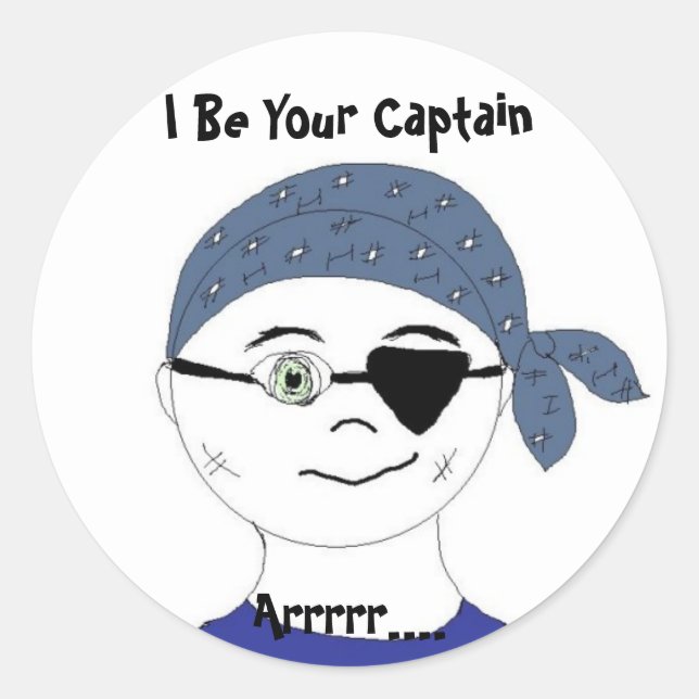 Sticker Rond Capitaine pirate (Devant)