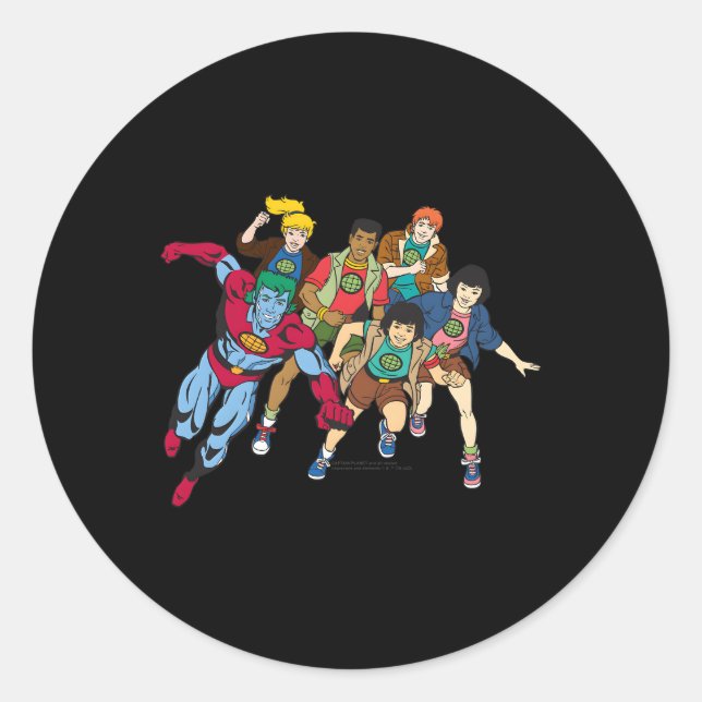 Sticker Rond Capitaine Planet Run (Devant)